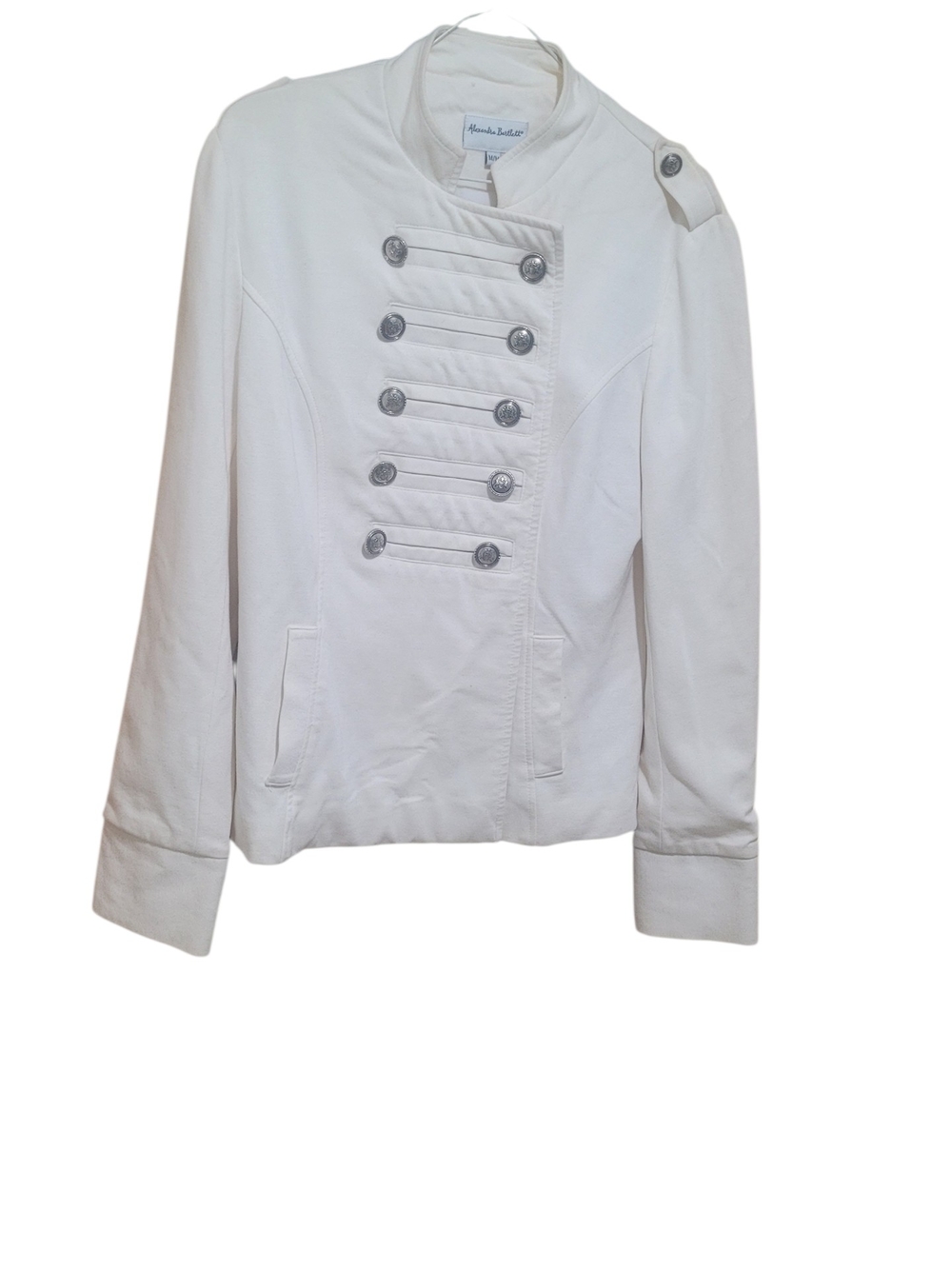 Alexandra Bartlett White Military-Style Women's Blazer